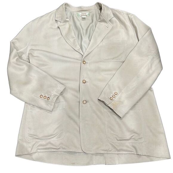TOMMY BAHAMA 100% Silk Button Down Long Sleeve Khaki Unstructured Blazer Sport C - Picture 1 of 8